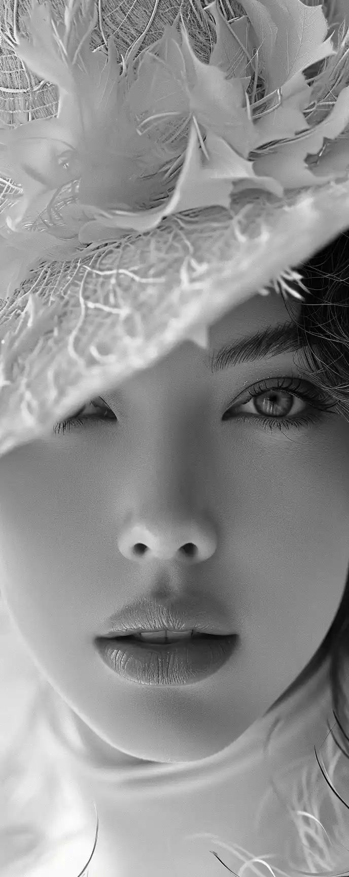 Monochrome Woman in Van Herpen Style Midjourney提示词