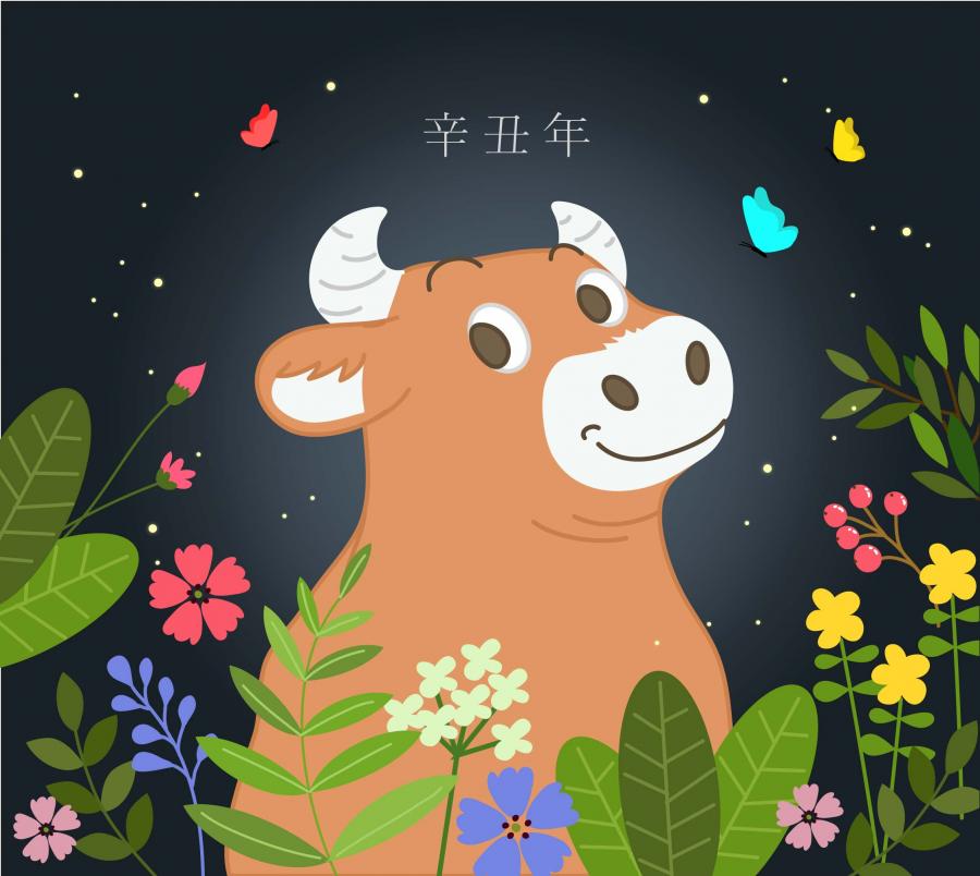 17款2021年新春新年牛年辛丑年插画AI矢量素材