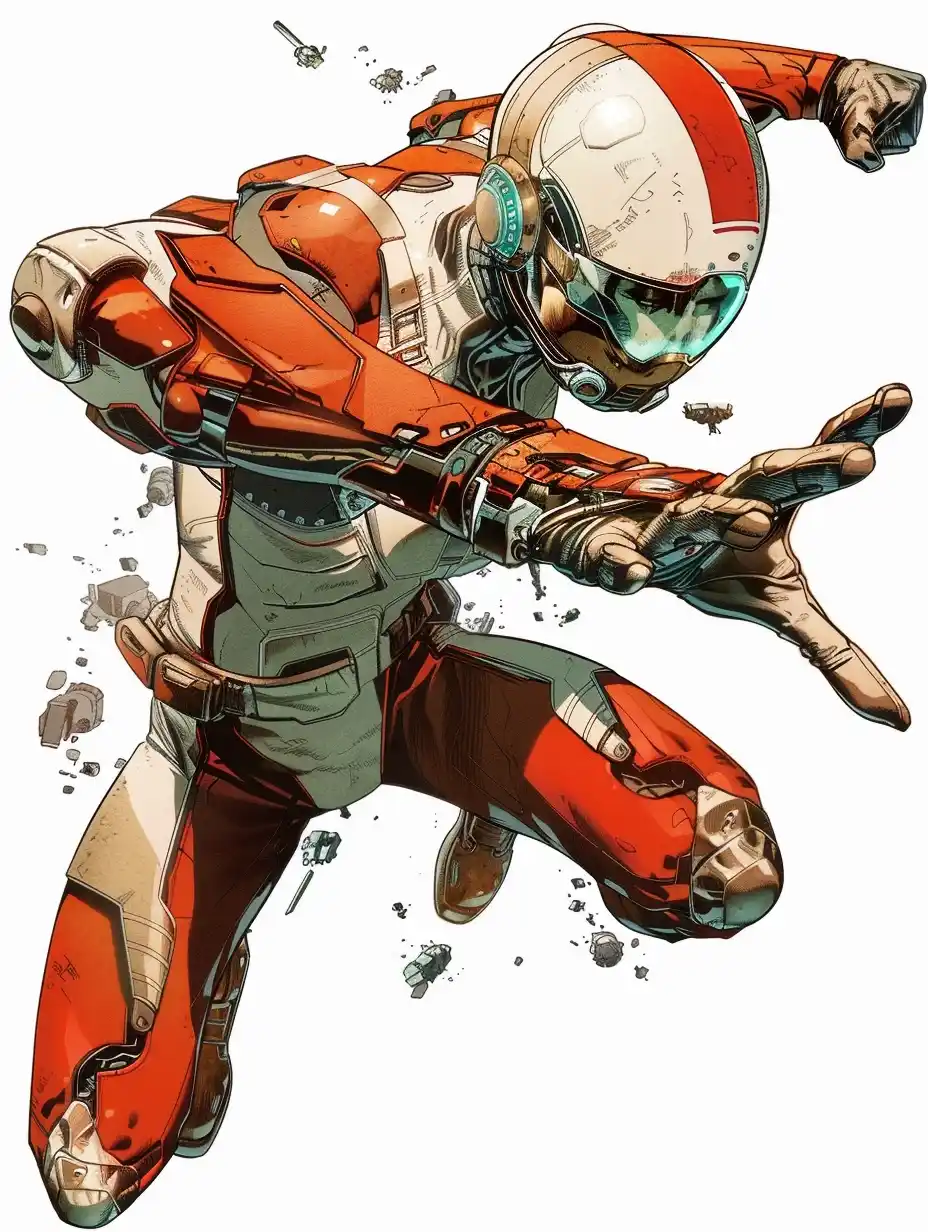 Dynamic Micronaut Hero Midjourney提示词