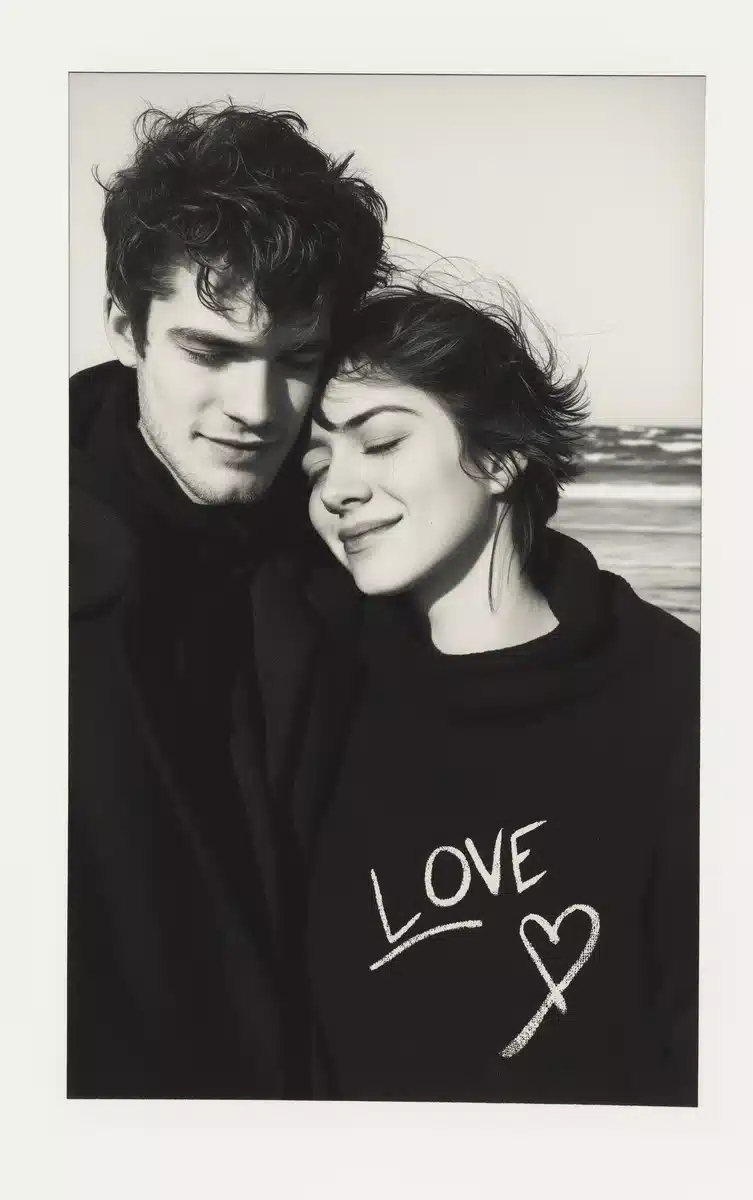 Polaroid Embrace with Heart Midjourney提示词
