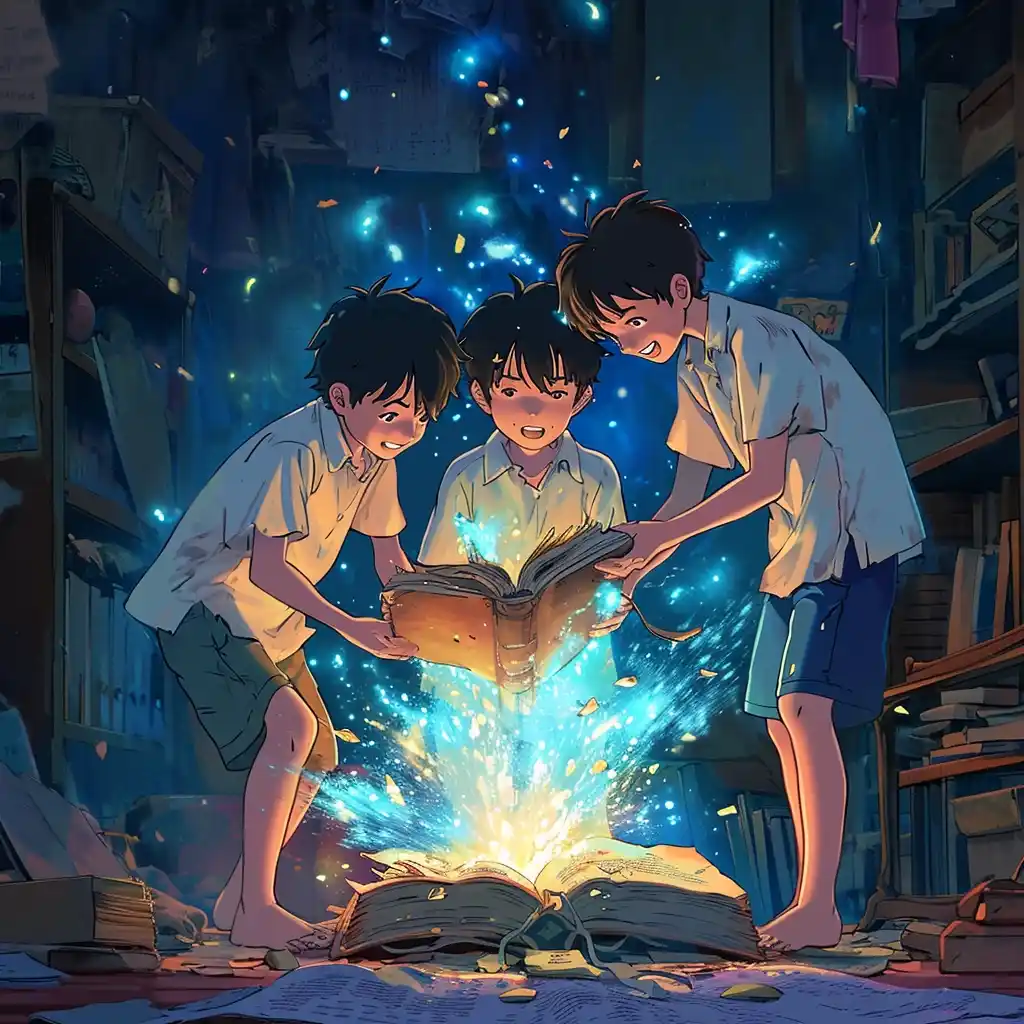 Magical Book Ghibli Glow Midjourney提示词