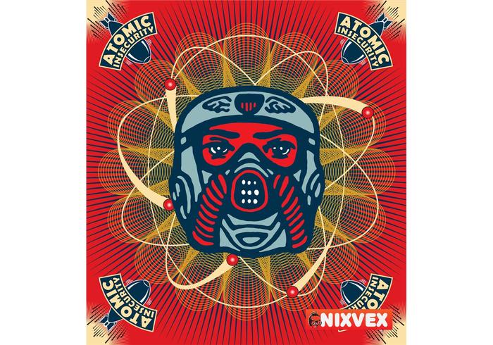 NixVex“原子不安全”免费矢量与OpArt纹理