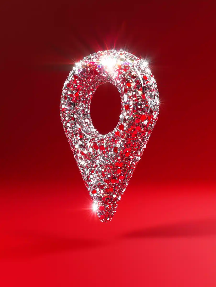 Rhinestone GPS Icon in 3D Midjourney提示词