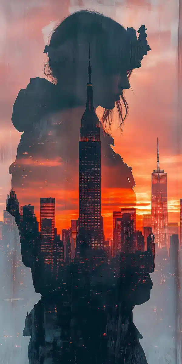 Double Exposure Soldier Silhouette Midjourney提示词