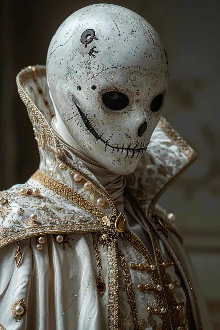 Hyperreal Assassin in Devil Mask Midjourney提示词