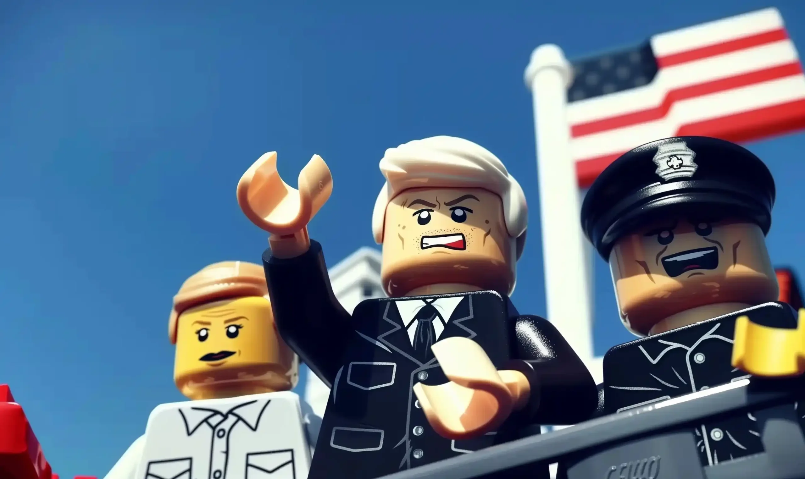 Lego Figures Lineup Illustration Midjourney提示词
