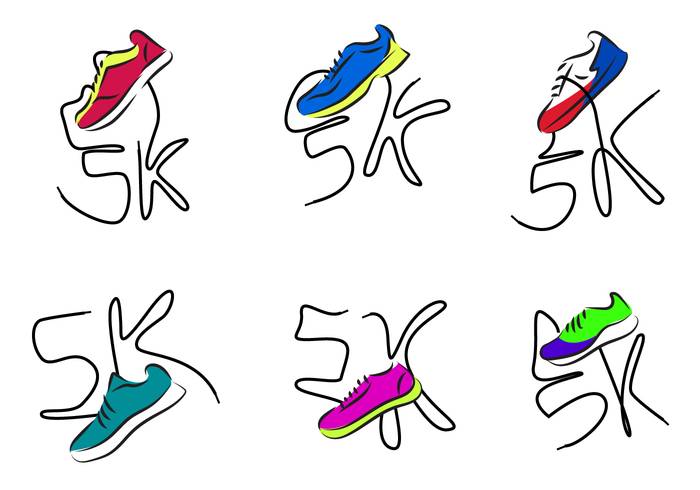 5K鞋子运行矢量