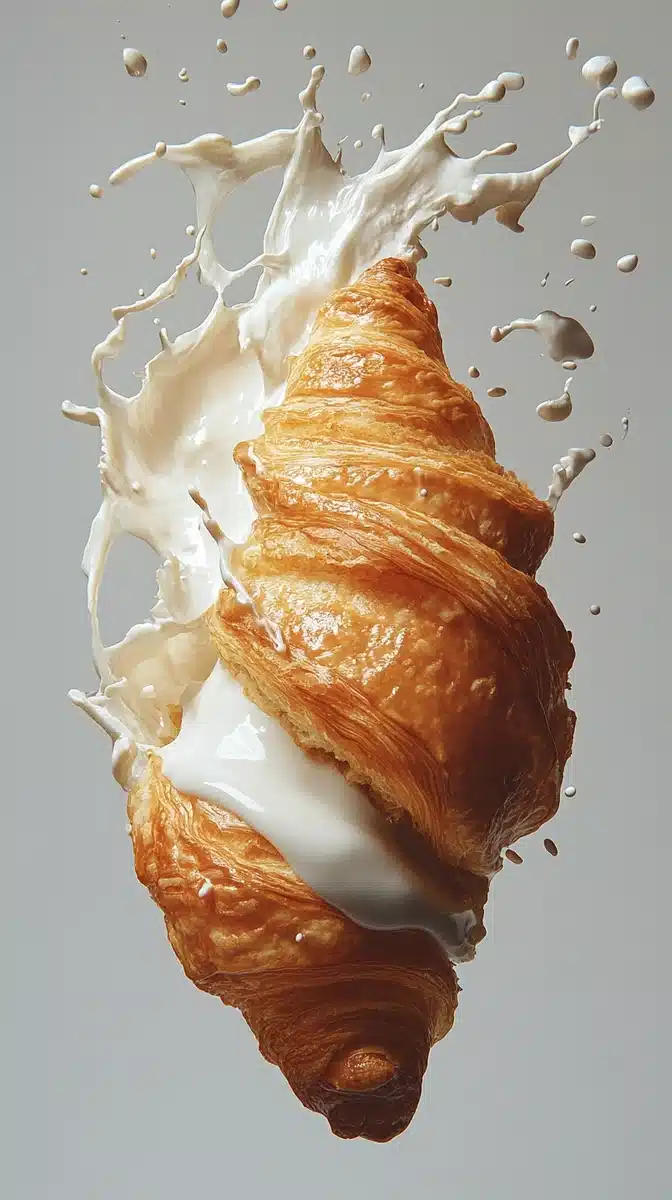 Surreal Milk Croissant Design Midjourney提示词