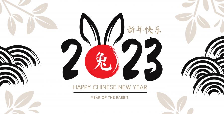 6款兔子兔年2023年春节新春背景EPS格式