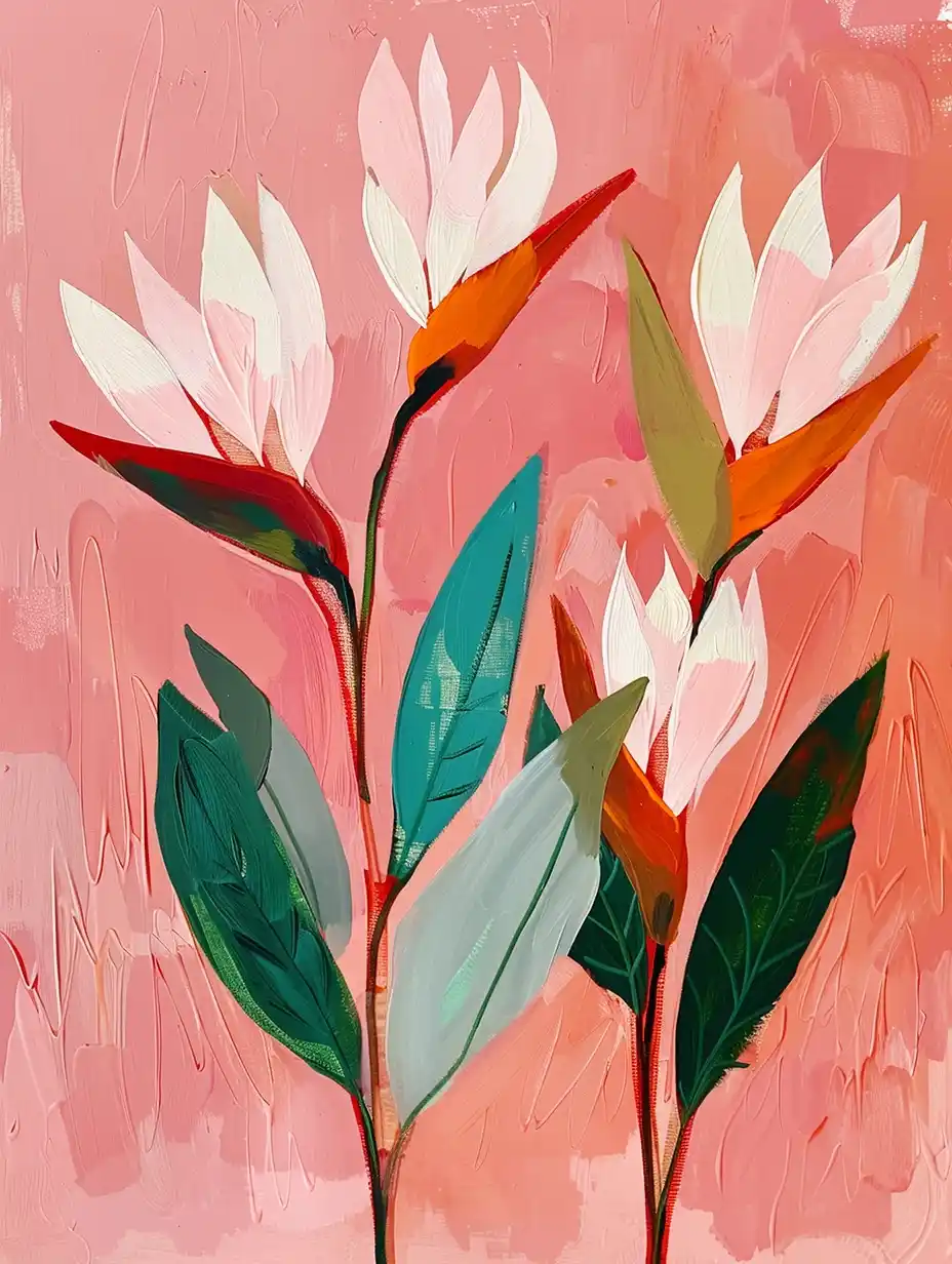 Folk Paradise in Gouache Midjourney提示词
