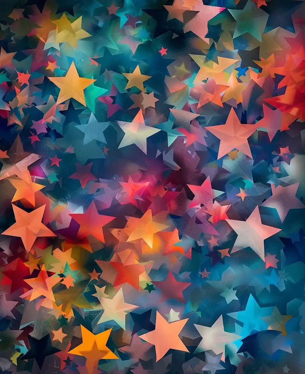 Colorful Starry Paper Cut Midjourney提示词