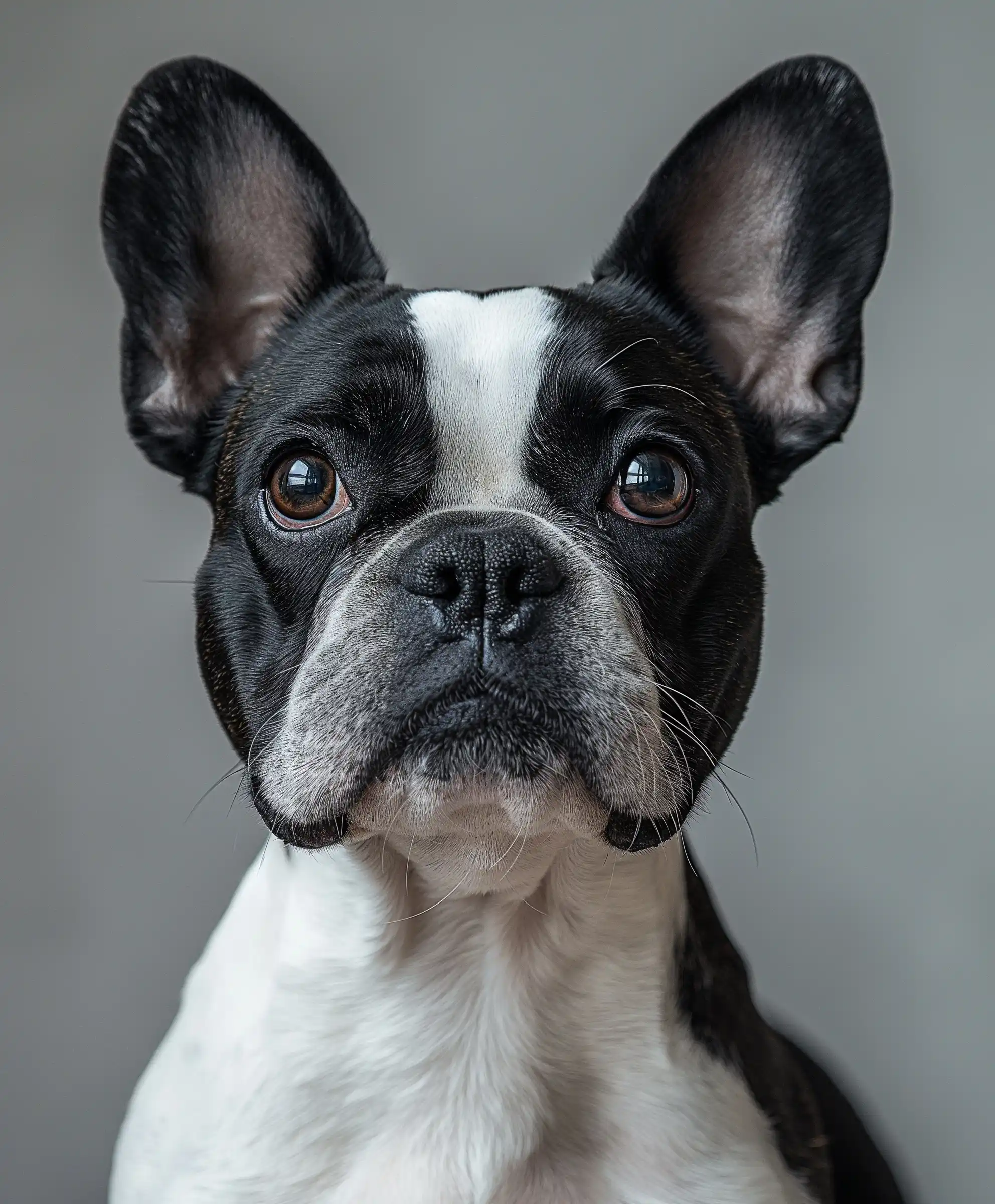 Realistic French Bulldog Portrait Midjourney提示词