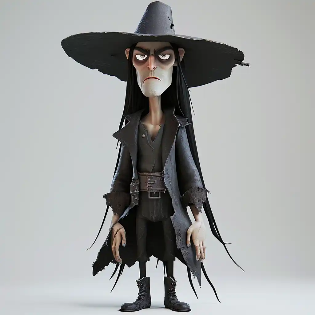 Shady-eyed DND Witch Hunter Midjourney提示词