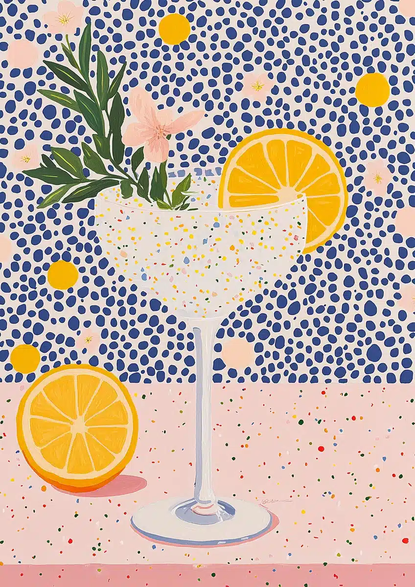 Folk Art Martini Illustration Midjourney提示词