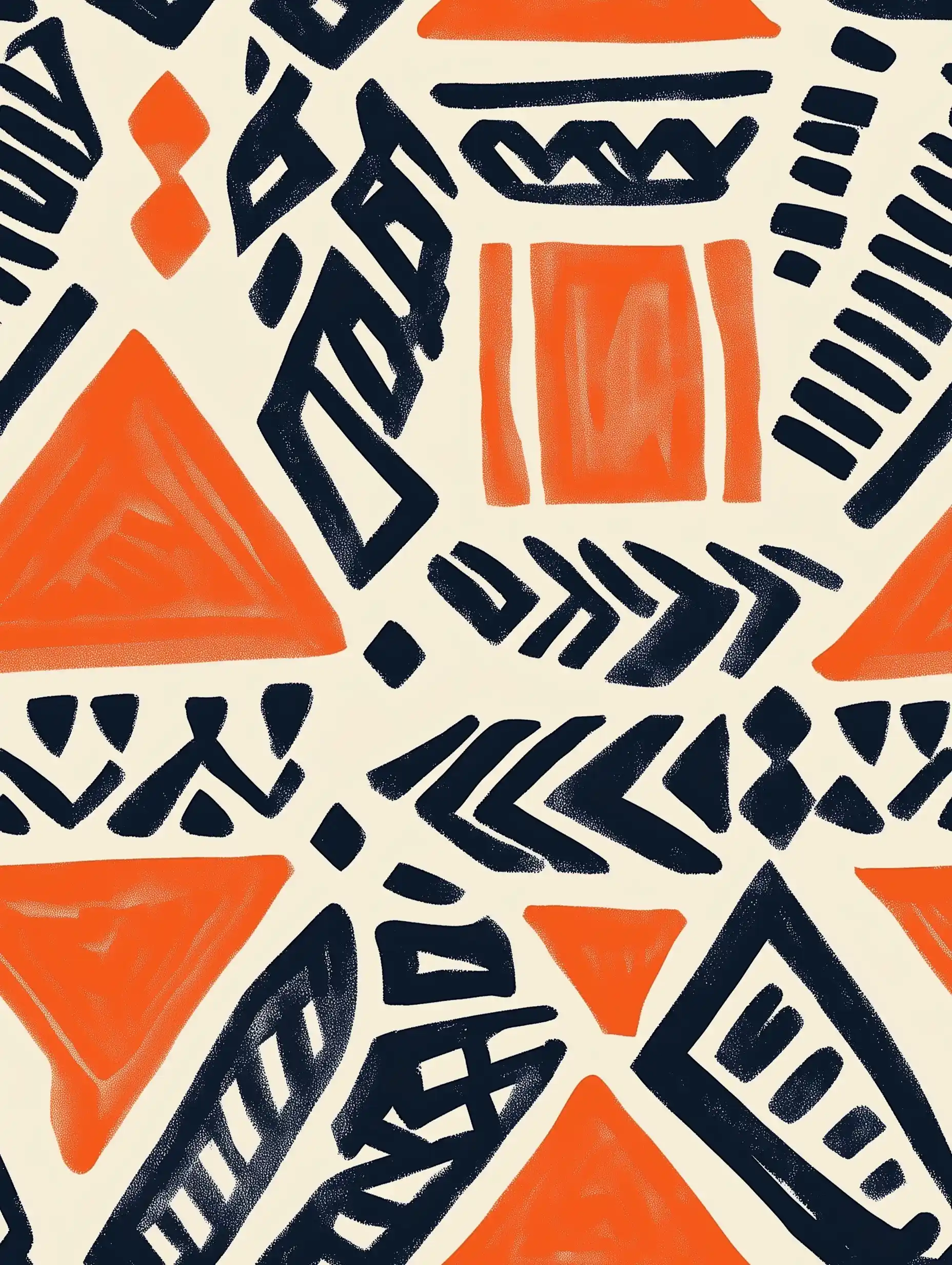Minimal Tribal Pattern Wallpaper Midjourney提示词