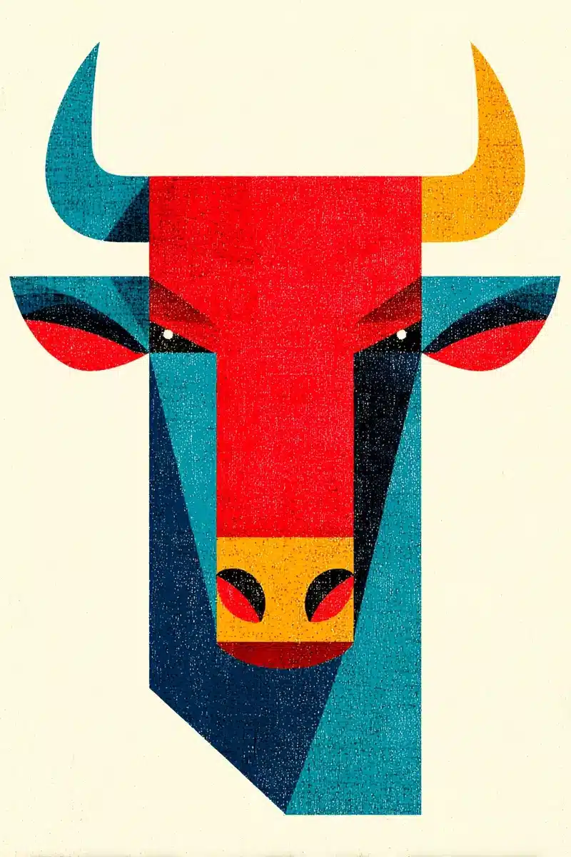 Bauhaus Bull Head Emblem Midjourney提示词