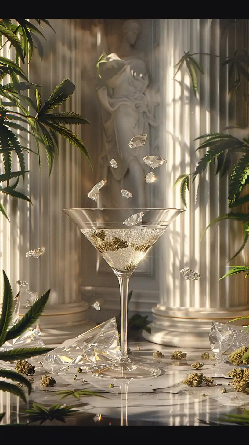 Luxurious Martini Still Life Midjourney提示词