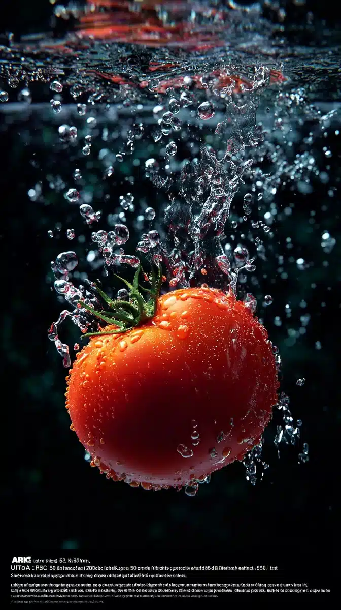Macro Tomato Splash Photography Midjourney提示词