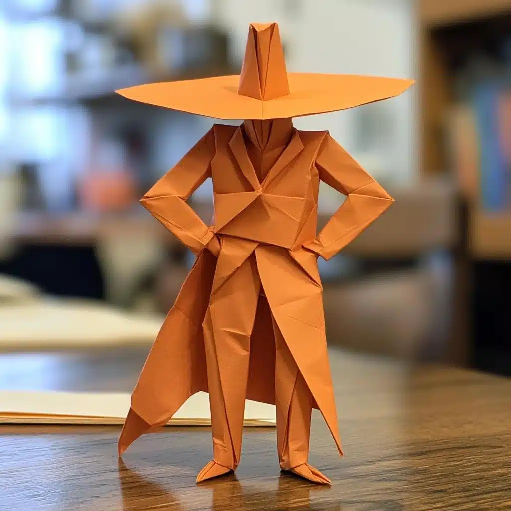 Child-like Origami V Figure Midjourney提示词