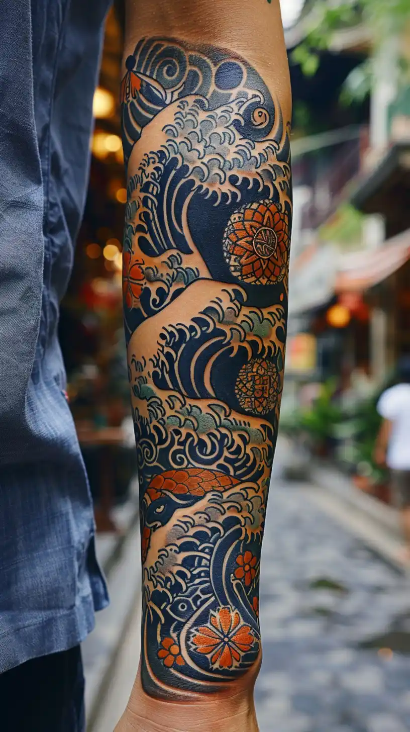 Cultural Sleeve Fusion Midjourney提示词