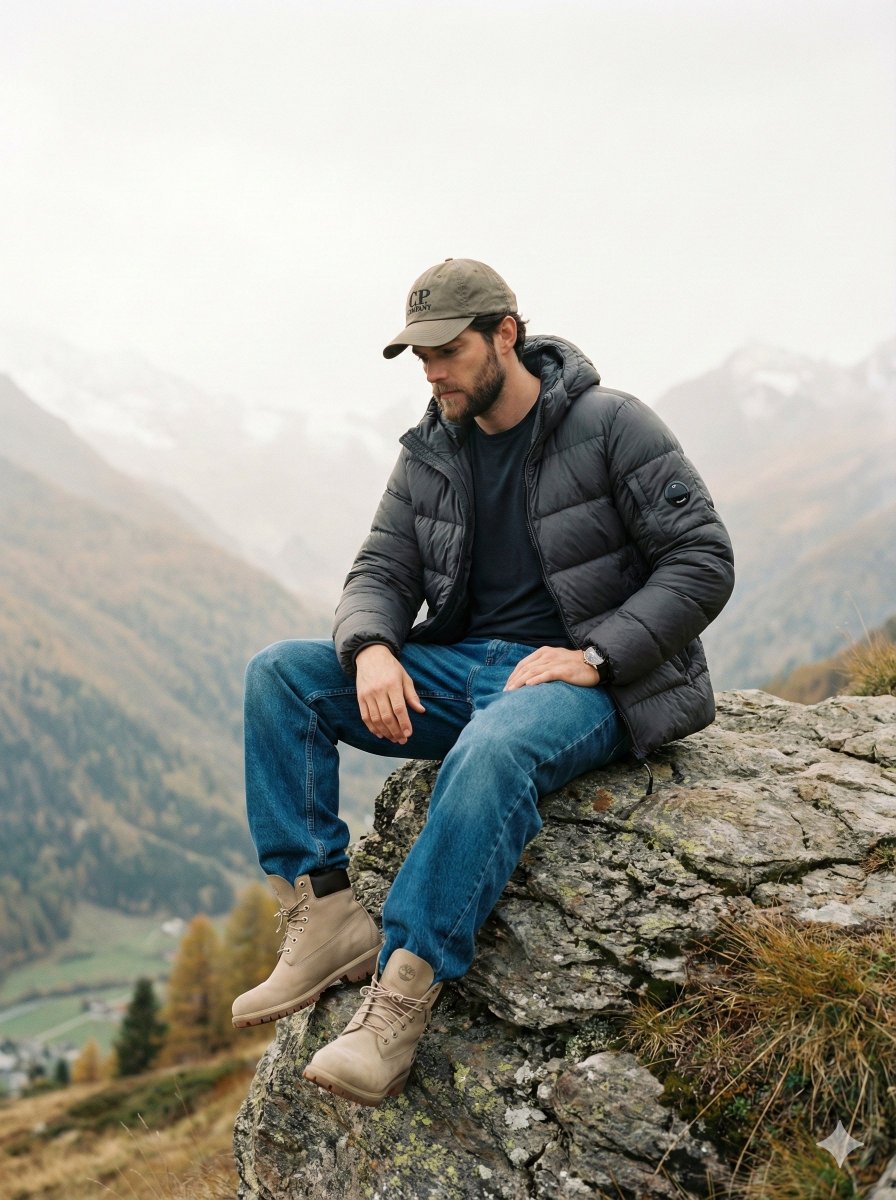Men's Outdoor Style: Mountain Adventure Fashion Nano Banana提示词