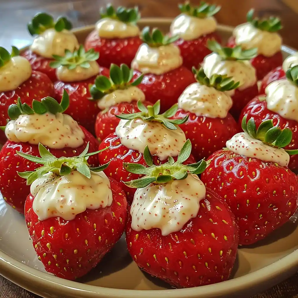 Cheesecake Stuffed Strawberries Amator Delight Midjourney提示词