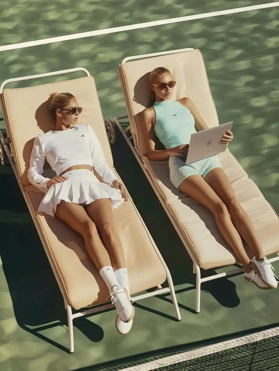 Tennis Court Laptop Duo Midjourney提示词
