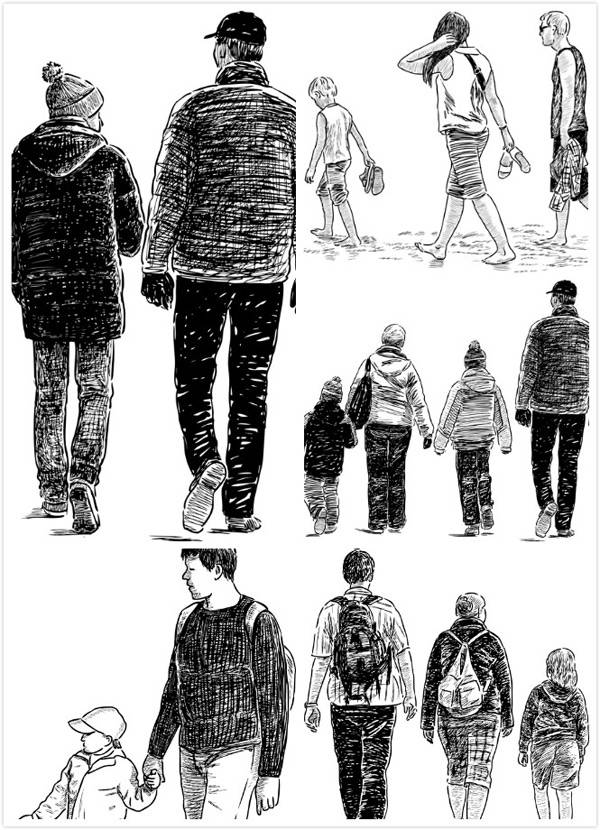 素描人物矢量