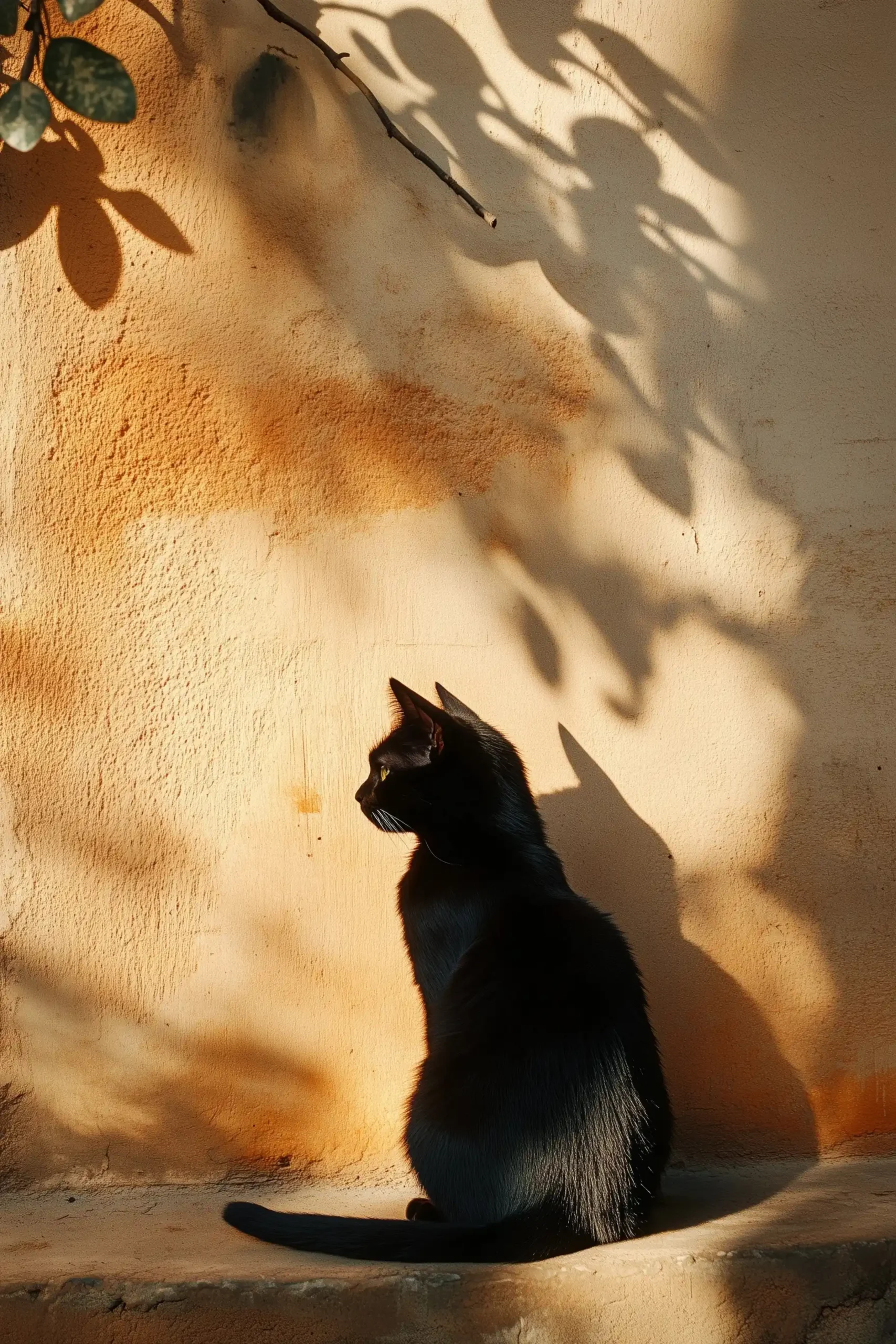 Shadow of Cat on Wall Midjourney提示词