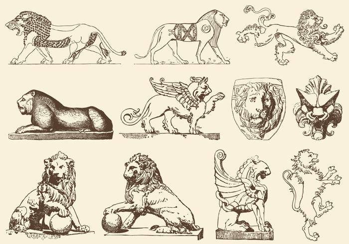 古代艺术狮子