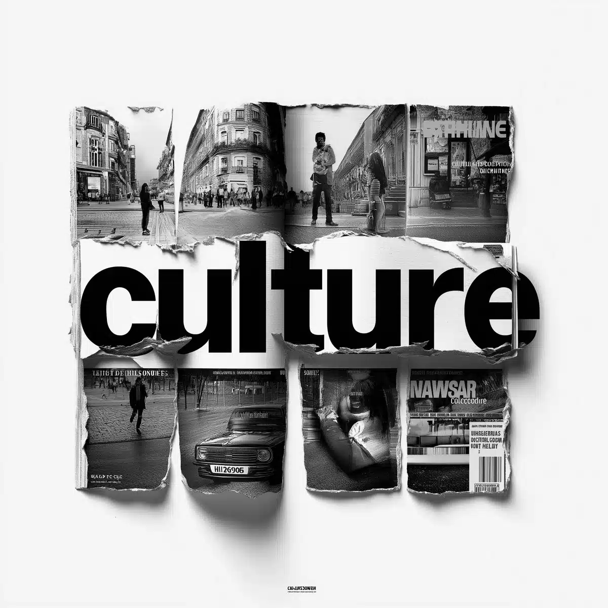 Modern Magazine Culture Typography Midjourney提示词