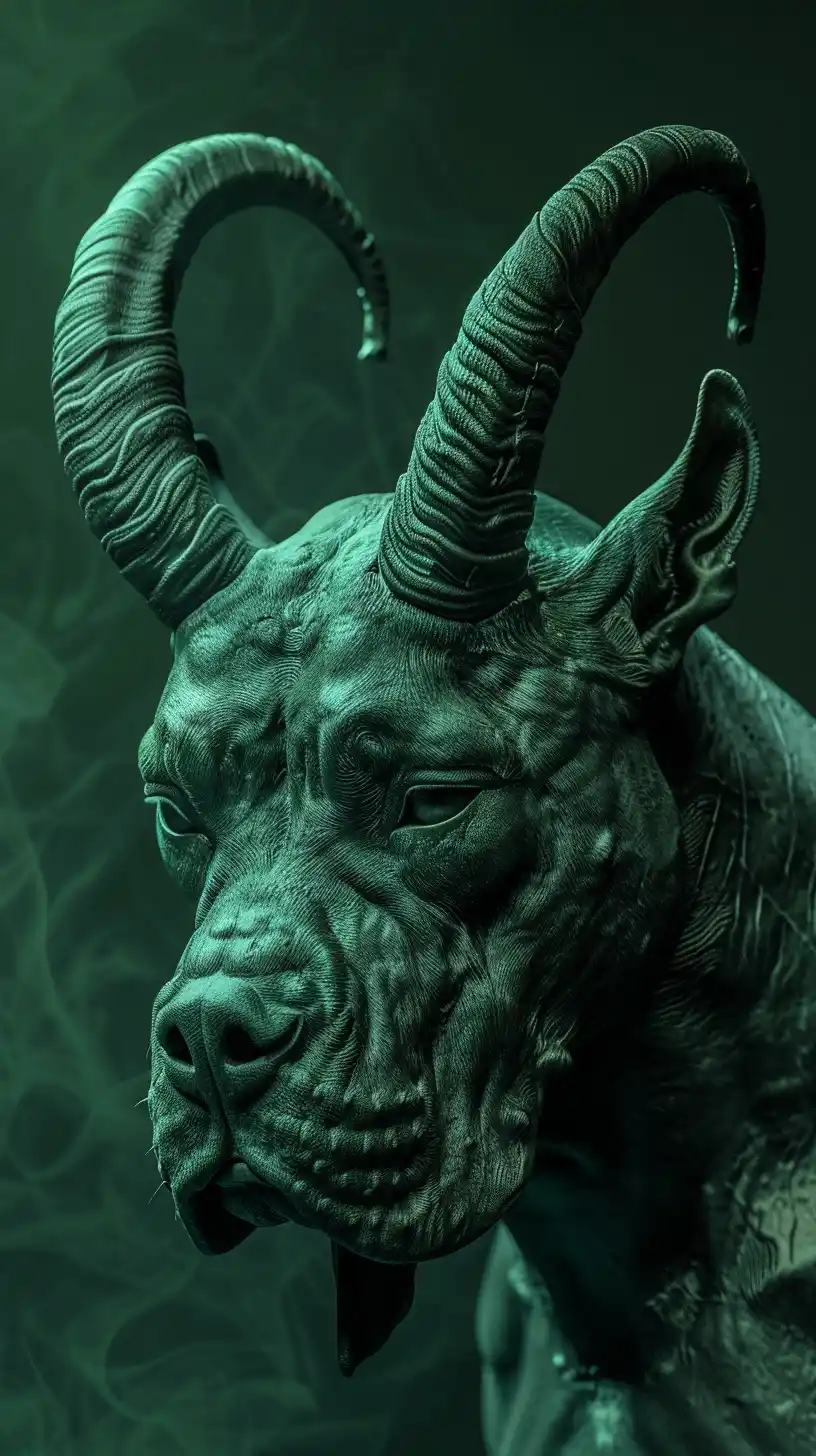 3D Staffordshire Goat Sculpture Midjourney提示词