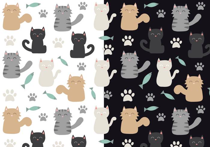 免费的猫图案矢量