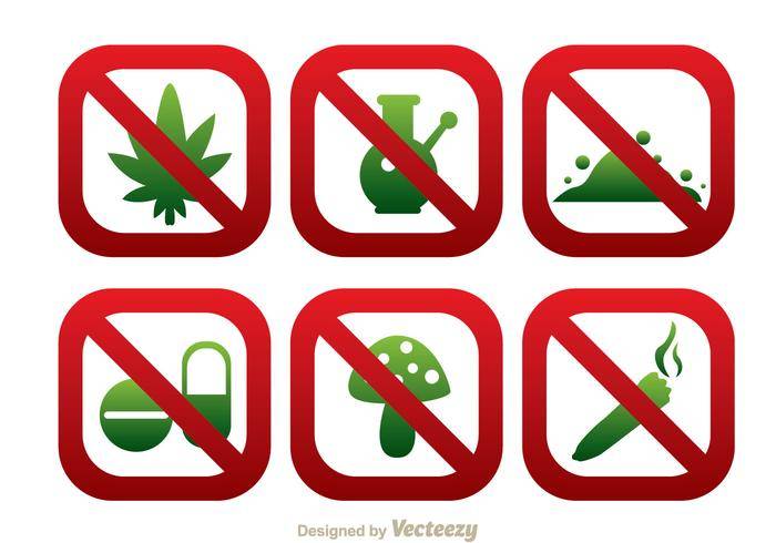 没有药物回合方形的图标