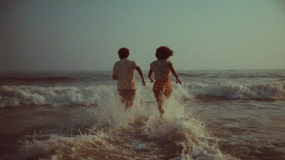 Cinematic Couple at Sunset Midjourney提示词