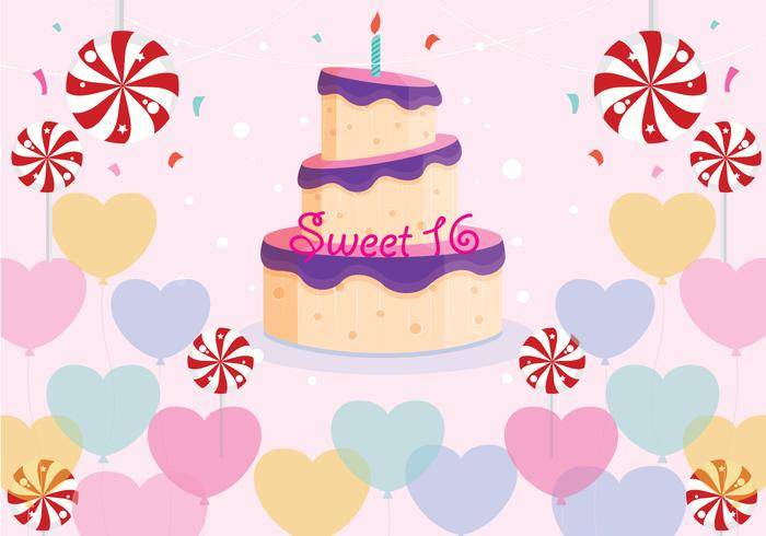 甜16生日矢量