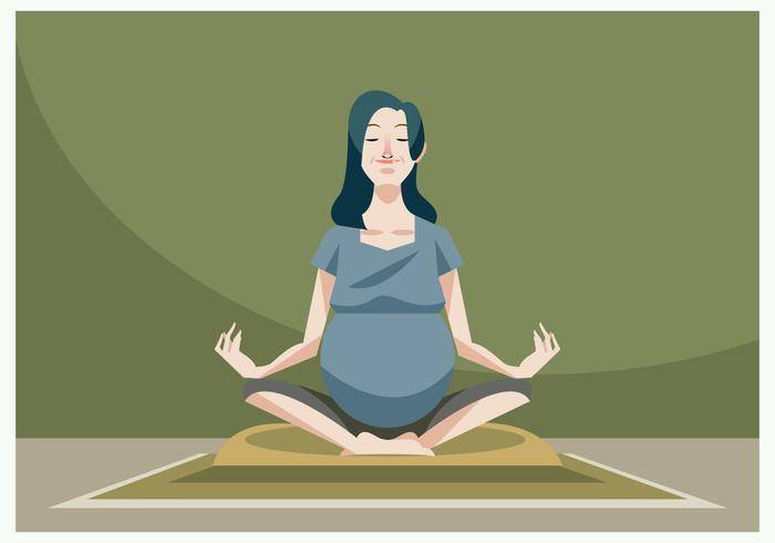 做怀孕瑜伽传染媒介的美丽的孕妇