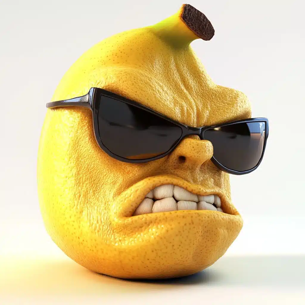 Low-Poly Angry Banana Face Midjourney提示词