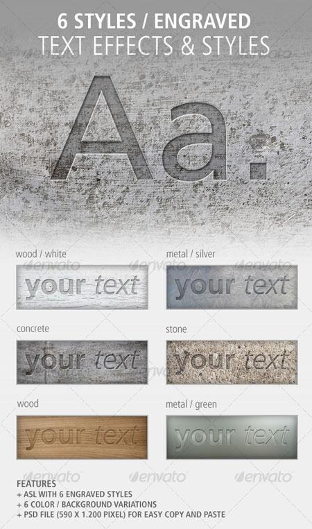 6种文字镌刻效果 Photoshop 样式