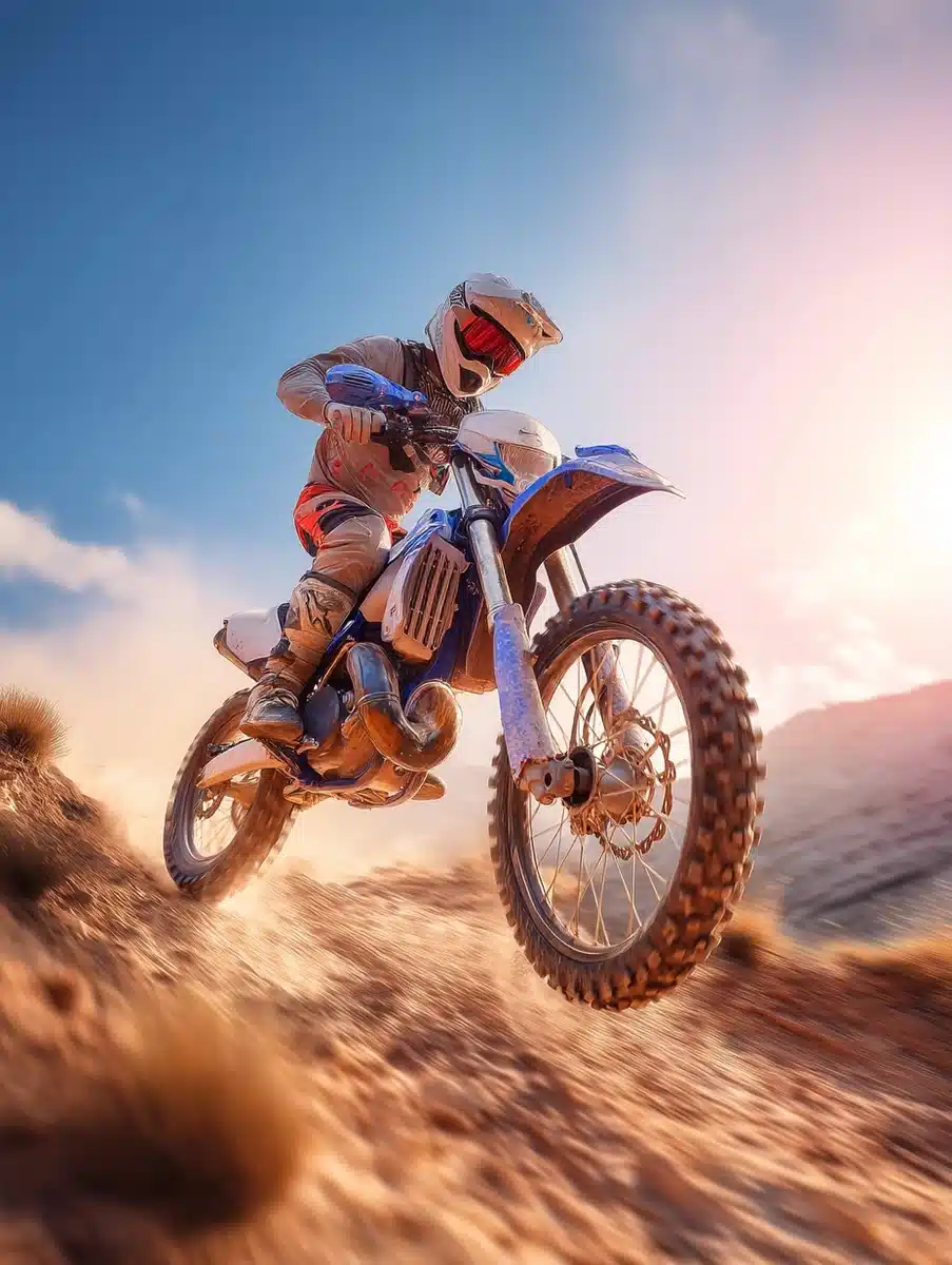 Cinematic Blue Enduro Ride Midjourney提示词