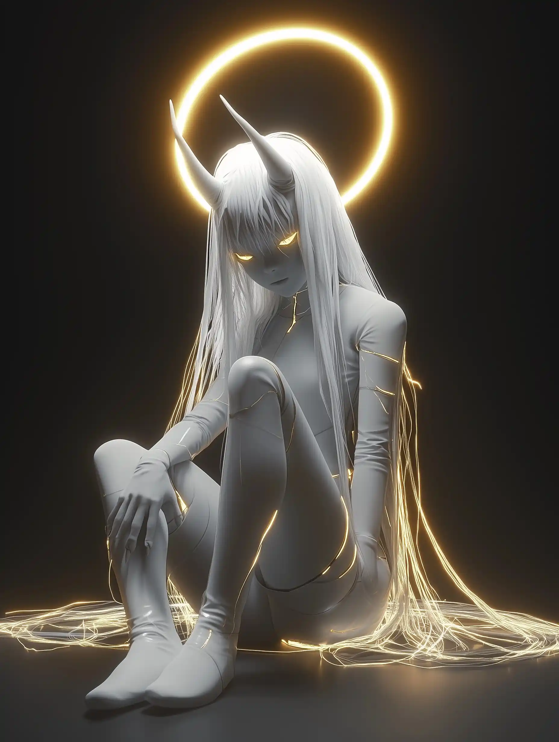 Anime Demon Girl Render Midjourney提示词