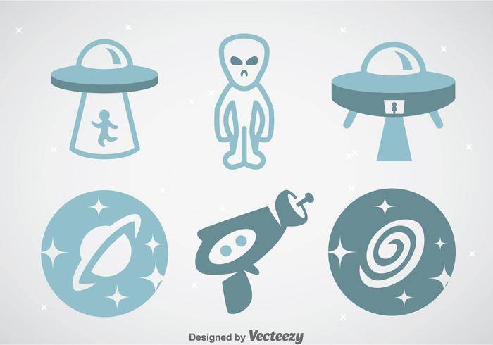 空间和外星人图标矢量包