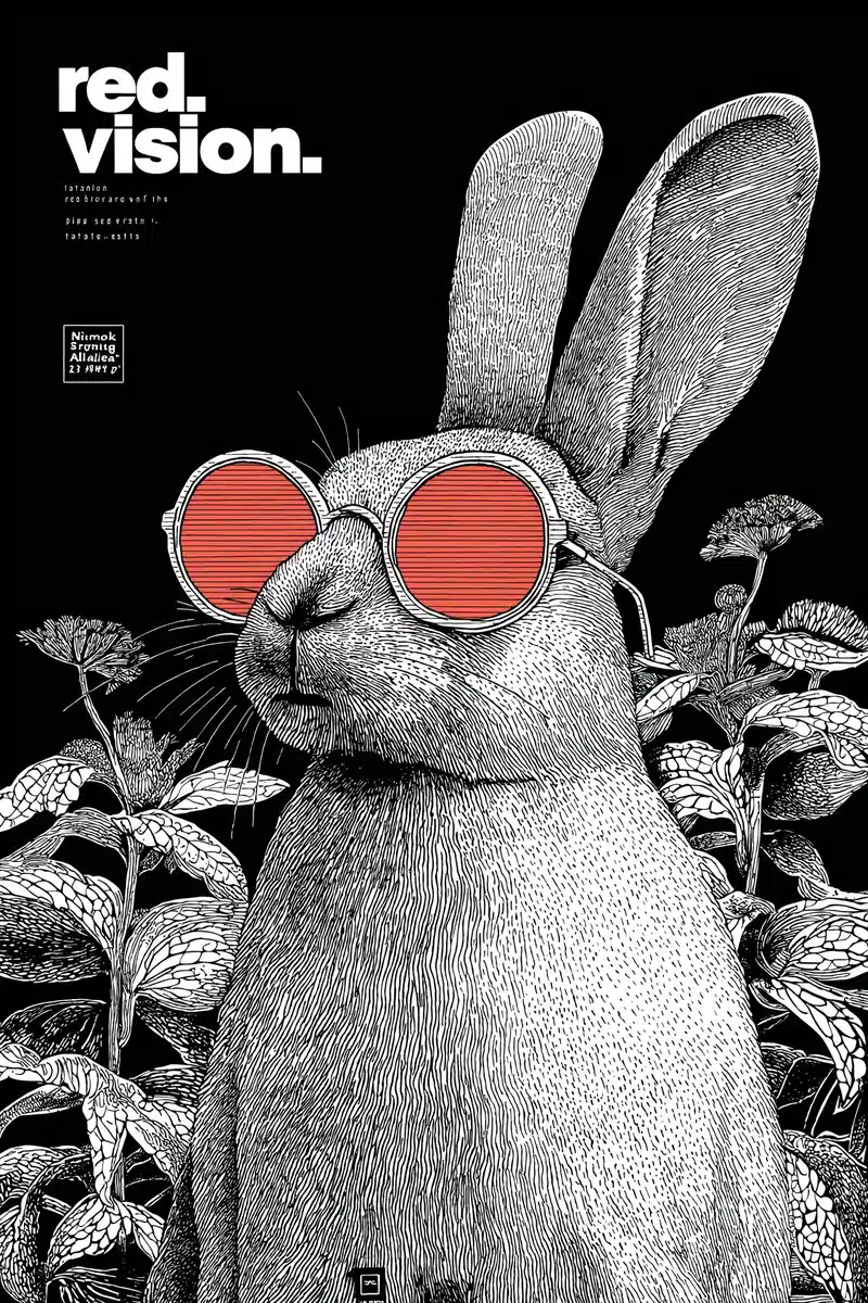 Bauhaus Poster Red Spectacles Midjourney提示词