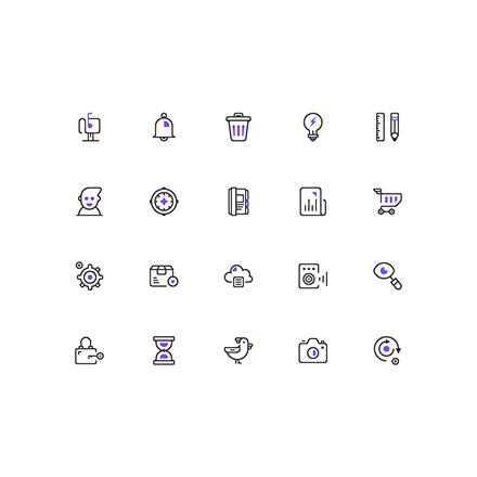 紫色线性小图标
