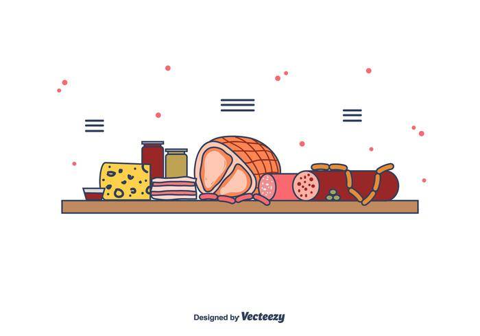 熟食配料矢量