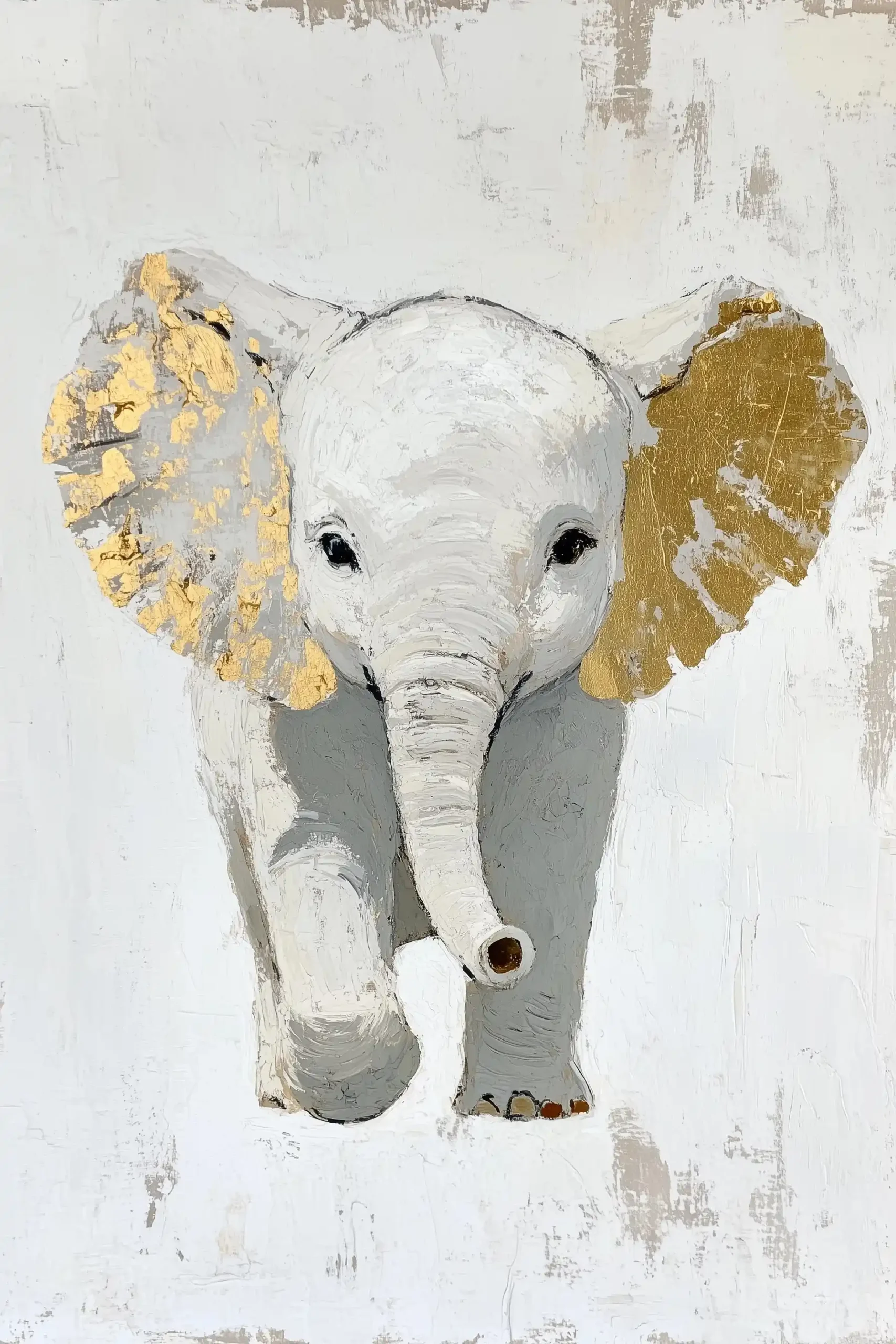 Fauvist Baby Elephant Portrait Midjourney提示词