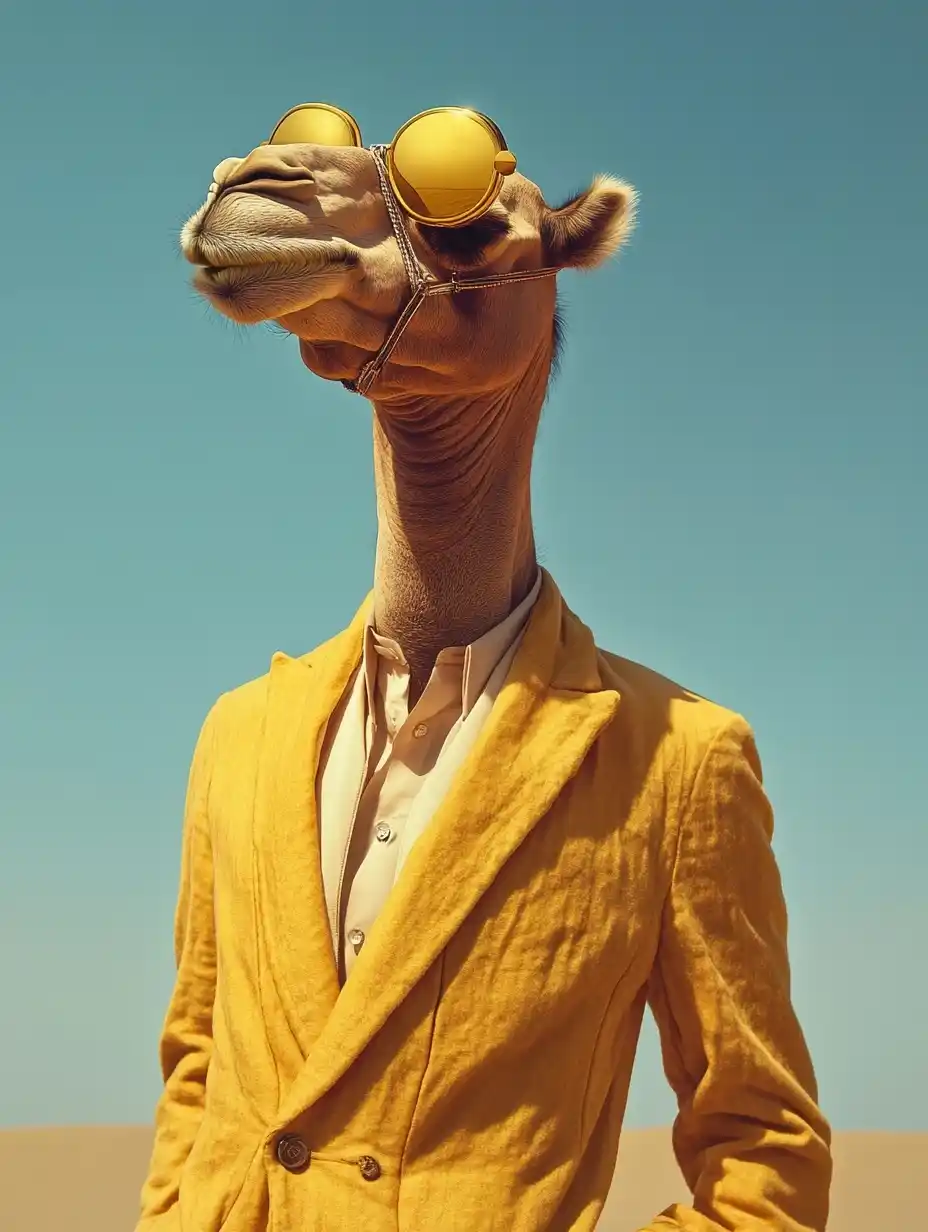 Wes Anderson Camel Portrait Midjourney提示词