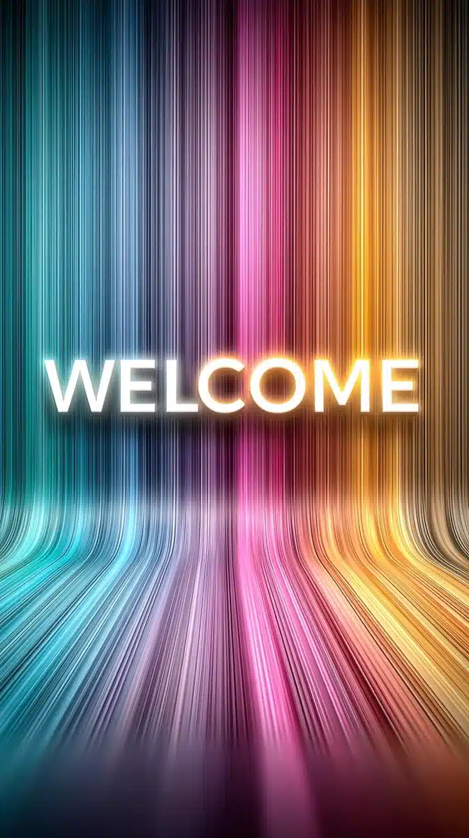 Neon Streaks with Welcome Text Midjourney提示词