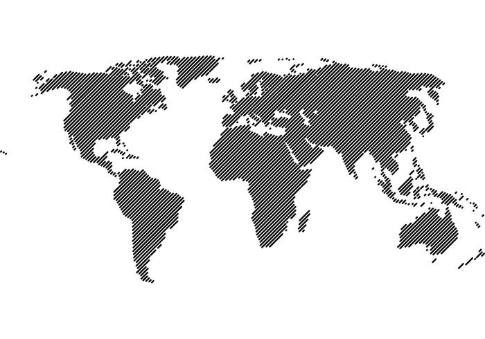 世界地图45°线矢量
