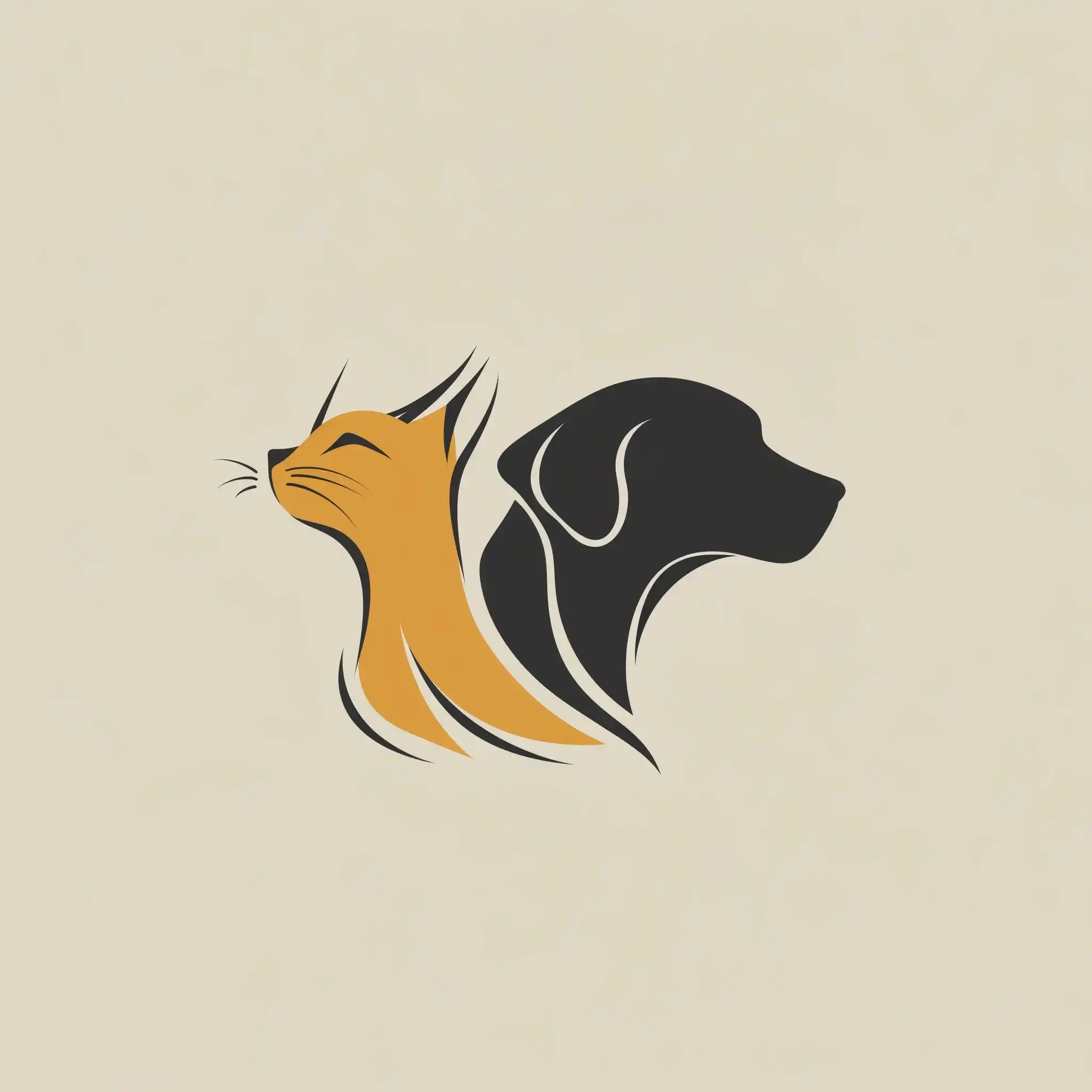2D Vector Dog and Cat Logo Midjourney提示词